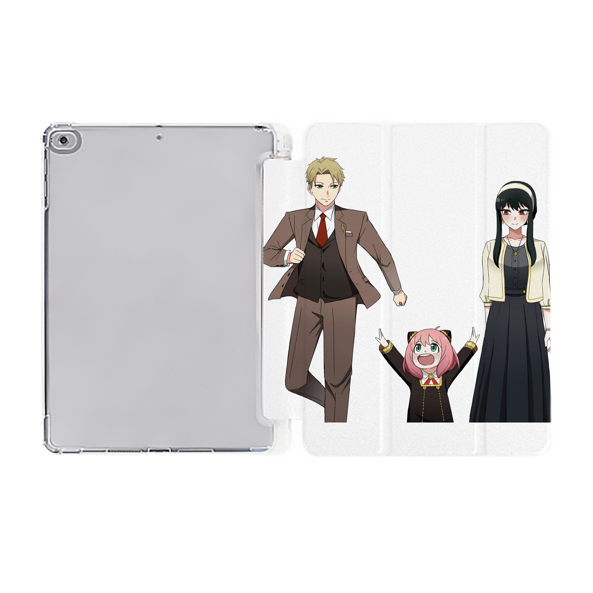 （画像用） SPY×FAMILY间谍家家酒 IPad ケース ペン収納付き 三つ折りスタンド PUレザー×シリコン 対応機種9.5/10.5/10.9インチ